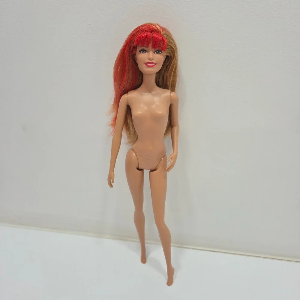 2014 Mattel Barbie Rock N Royals Doll & Guitar CKB63 Nude Red Hair